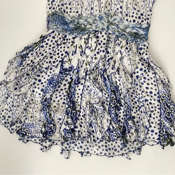Poupette St. Barth Beline Printed Dress fringe ruffled mini small - Picture 12 of 15